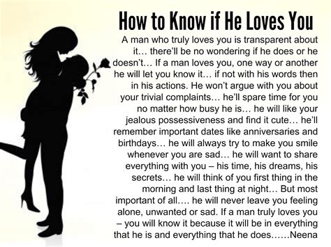 How do you know a man loves you deeply?